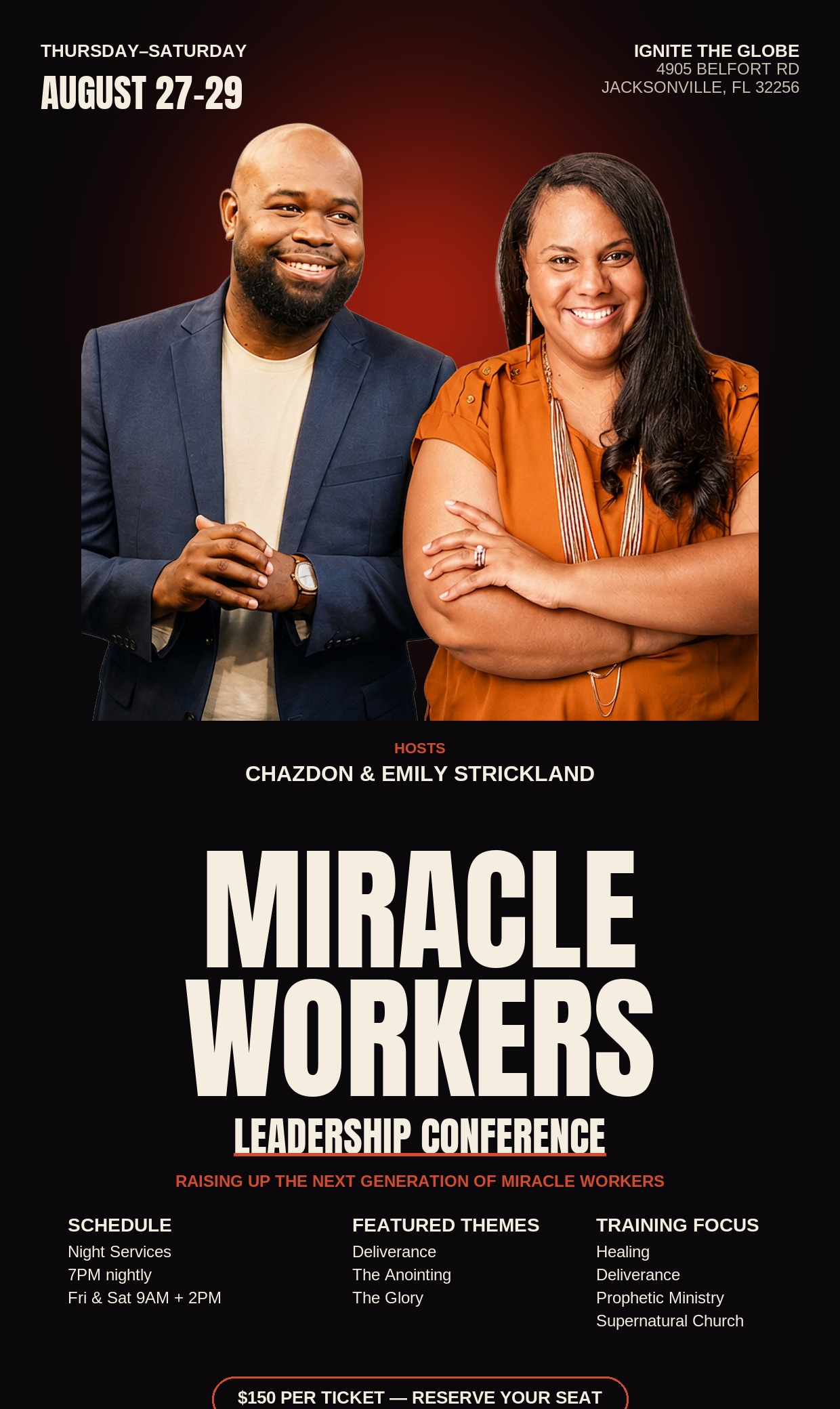 Miracle Workers Leadership Conference — August 27–29, Jacksonville FL